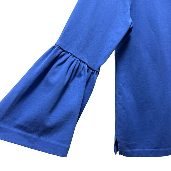 J. Crew Womens Blue 3/4 Bell Sleeve Top Size M - Picture 4 of 8